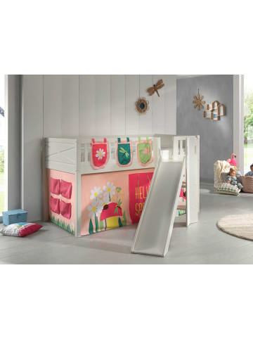 58 aufm Kessel KINDERBETT mit Rutsche Karyl Massivholz Weiß Textilset Spring 3