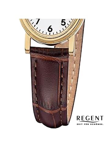 Regent Armbanduhr Regent Lederarmband braun extra groß (ca. 28x32mm)