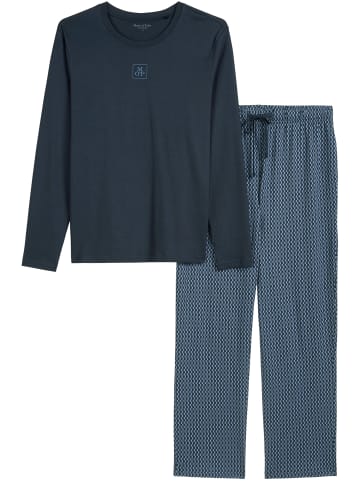 Marc O'Polo Pyjama Blend & Pair Cotton in dark navy / dark navy print