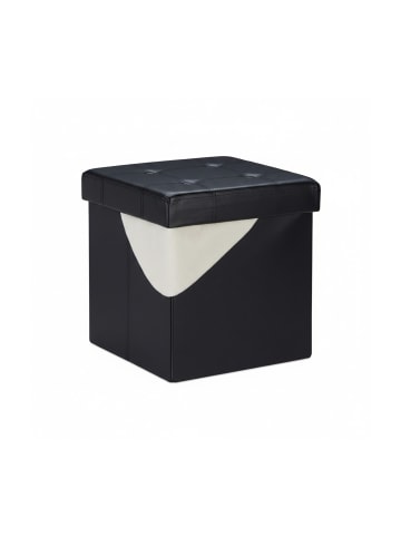 relaxdays Sitzhocker in Schwarz - (B)37 x (H)38 x (T)37 cm