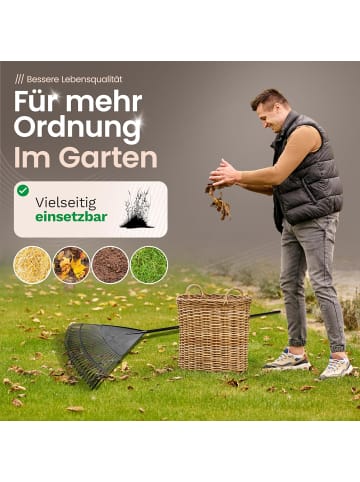 Novatool Novatool 2X Laubbesenkopf, Laubbesen mit 30 Kunststoff-Zinken, Rechen in Schwarz