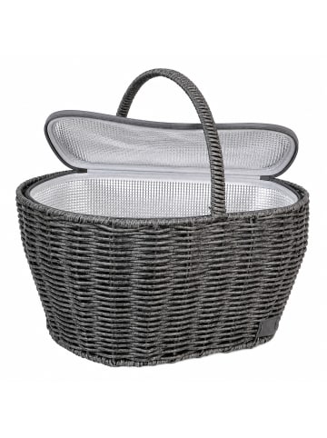 UNUS Einkaufskorb inkl. Kühltasche in Rattan-Optik Henkelkorb in Grau