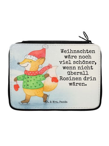 Mr. & Mrs. Panda Mäppchen Fuchs  Schlittschuhe Design mit Spruch in Weiß