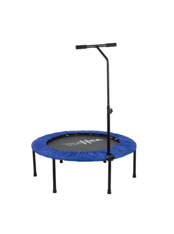 MAXXMEE Fitness Trampolin - Mit höhenverstellbarer Haltestange - blau/schwarz