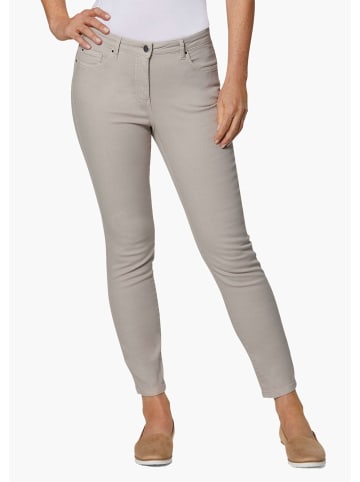 GOLDNER 7/8-Jeanshose Schmale Stretchhose BELLA in kitt