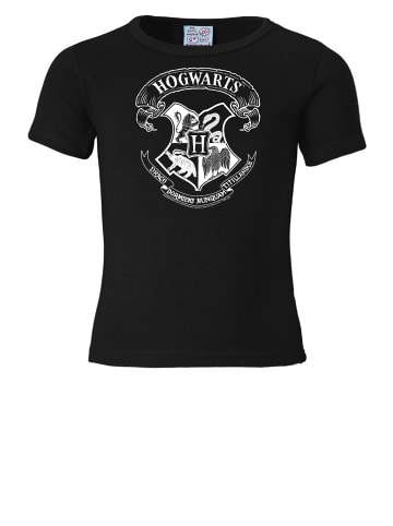 Logoshirt T-Shirt Harry Potter - Hogwarts Logo (Weiß) in schwarz