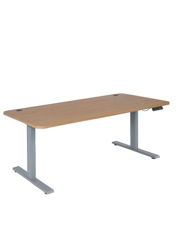 MCW Schreibtisch D40, Braun Struktur, grau