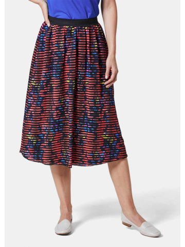 GOLDNER Druckrock Ausbrenner-Rock in schwarz / koralle / gemustert