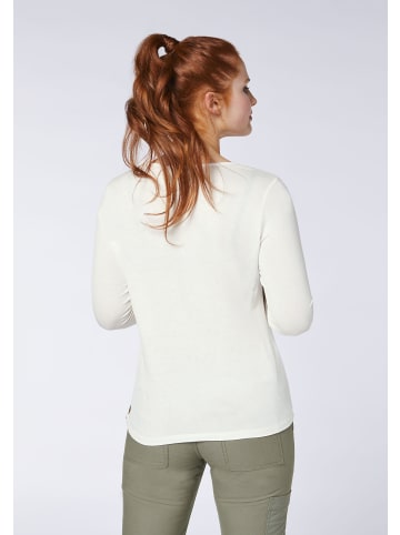 Gardena Longsleeve mit Blumen-Motiv vorne in Weiß