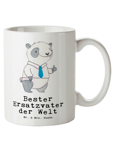 Mr. & Mrs. Panda Keramikbecher Panda Bester Ersatzvater der Welt... in Weiß
