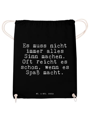 Mr. & Mrs. Panda Fitnesstasche Es muss nicht immer... mit Spruch in Schwarz