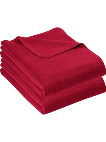 Erwin Müller Baumwolle Wohndecke 2er-Pack in rot