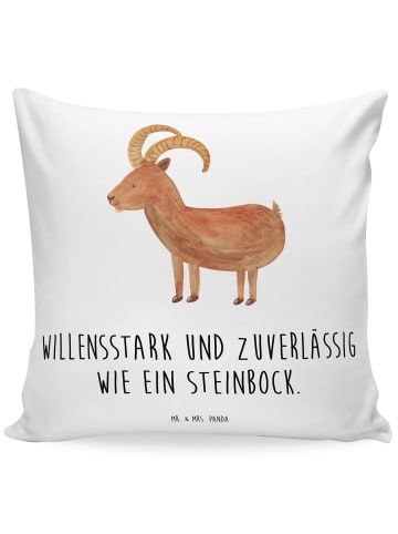 Mr. & Mrs. Panda Kissen 40x40 Sternzeichen Steinbock mit Spruch in Weiß