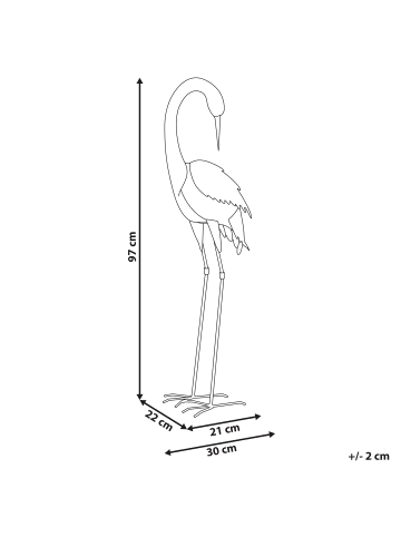 Beliani Gartenfigur BEYLA in Braun/Grün - (W) 30 x (H) 97 x (L) 22 cm