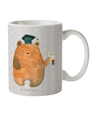 Mr. & Mrs. Panda Mehrwegbecher Bär Prüfung ohne Spruch in Grau Pastell