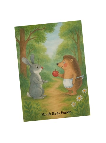 Mr. & Mrs. Panda Ansichtskarte Hase Igel Design ohne Spruch in Weiß