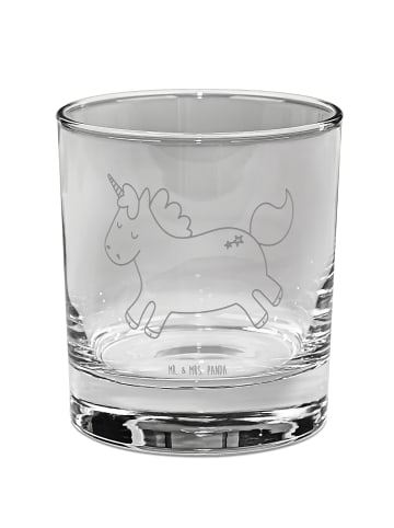 Mr. & Mrs. Panda Longdrinkglas Einhorn Happy ohne Spruch in Transparent