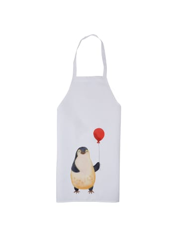 Mr. & Mrs. Panda Kochschürze Pinguin Luftballon ohne Spruch in Weiß