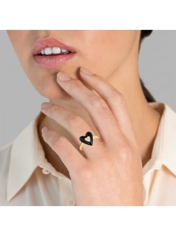Glanzstücke München Ring Herz Sterling Silber Zirkonia in gelbgold
