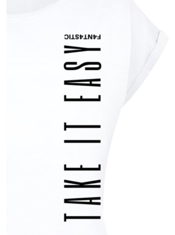 F4NT4STIC Extended Shoulder T-Shirt PLUS SIZE  Take It Easy in weiß