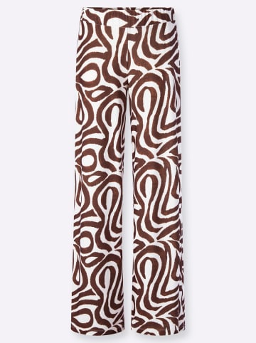 Heine Jersey-Hose in ecru-schoko-bedruckt