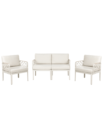 Beliani 4-tlg Sitzgruppe ERICHE in Beige/Braun