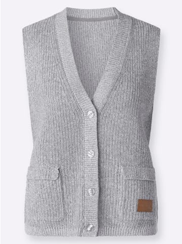 WITT WEIDEN Strickweste in steingrau-ecru-meliert