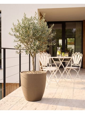 Beliani Outdoor Blumentopf CROTON in Braun - (W) 43 x (H) 52 x (L) 43 cm