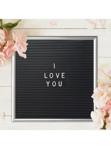 relaxdays 4x Letterboard in Silber - (B)30 x (H)30 cm