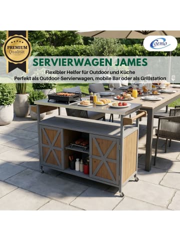Coemo Servierwagen James Kücheninsel/-wagen in Grau