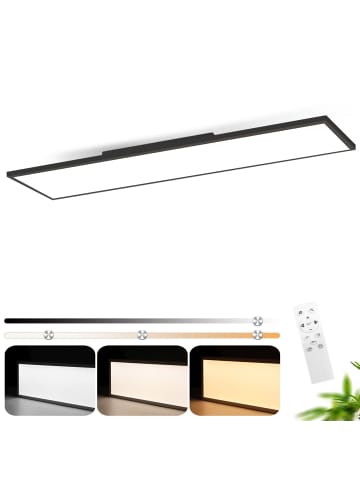 ZMH LED Deckenleuchte in Schwarz Dimmbar mit Fernbedienung Bürolampe 40W L 120cm