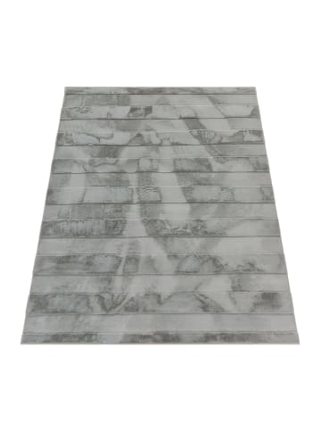 KADIMA DESIGN Hochflor Teppich waschbar Unifarben Struktur Schlafzimmer in Grau