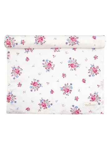 Greengate Tischläufer ELYSIA Weiß mit Blumen