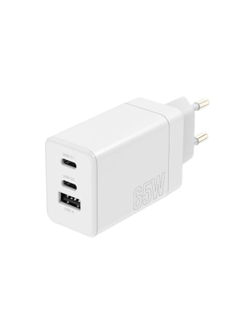 maXlife Maxlife MXTC-08-65ACC PD QC Ladegerät 2x USB-C 1x USB 65W weiß in weiß