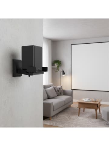 relaxdays 2 x Lautsprecher Wandhalterung in Schwarz