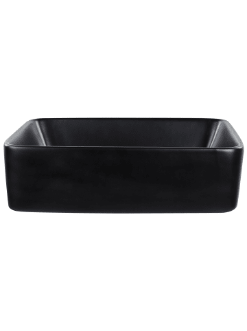 Beliani Waschbecken TRAVESIA in Schwarz - (W) 49 x (H) 14 x (L) 38 cm