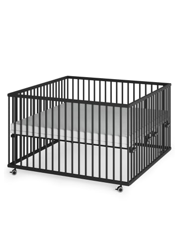 Sämann Sämann Laufgitter mit Matratze SleepPlus & Lattenrost - Black Edition - Premium