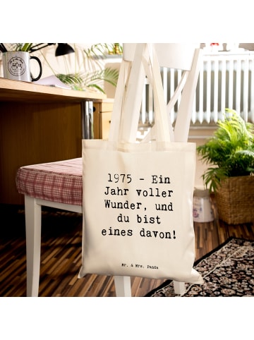 Mr. & Mrs. Panda Schultasche Spruch 1975 Geburtstag Wunder mit S... in Creme