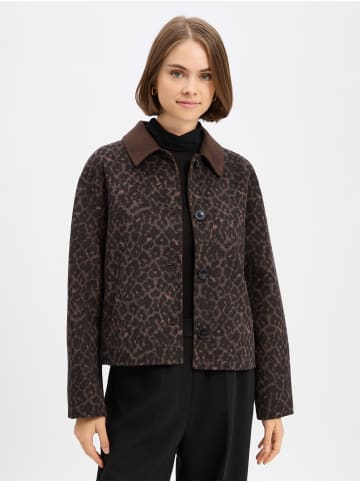 comma Wolljacke in schwarz braun - 0001