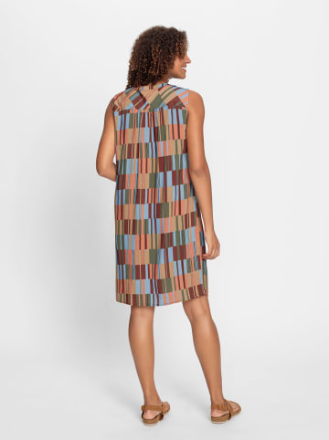 WITT WEIDEN Kleid in khaki-rotbraun-gemustert