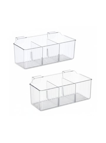relaxdays 2 x Schranktür Organizer in Transparent - (B)25,5 x (H)10 x (T)12,5 cm