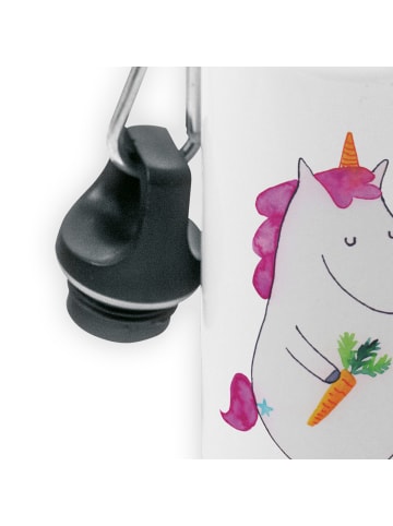 Mr. & Mrs. Panda Wasserflasche Einhorn Gemüse ohne Spruch in Weiß