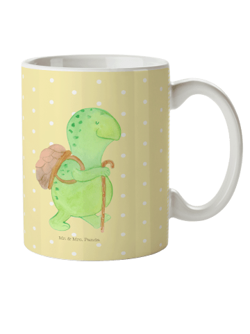Mr. & Mrs. Panda Kindertasse Schildkröte Wanderer ohne Spruch in Gelb Pastell