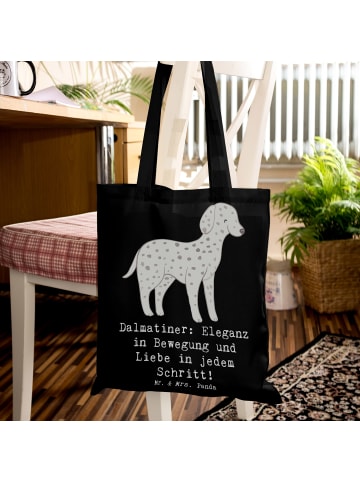 Mr. & Mrs. Panda Stoffbeutel Dalmatiner Charme mit Spruch in Schwarz