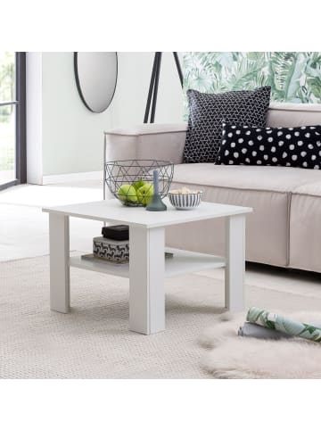 FineBuy Couchtisch in Weiß / Spanplatte / 60x60x42