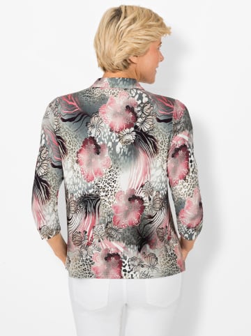 WITT WEIDEN Poloshirt in flamingo-steingrau-bedruckt