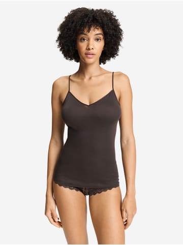 Hanro Spaghettitop Cotton Seamless in dark mocha