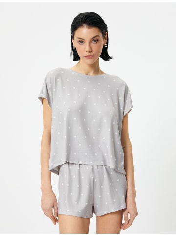 KOTON Schlafanzug Strickoberteil in Lila