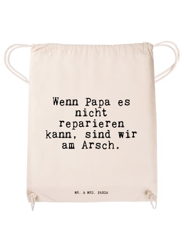 Mr. & Mrs. Panda Sportbeutel Wenn Papa es nicht... mit Spruch in Creme