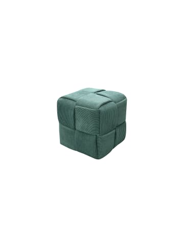 byLiving Pouf Urban in dunkelgrün - B 40, H 41, T 40 cm